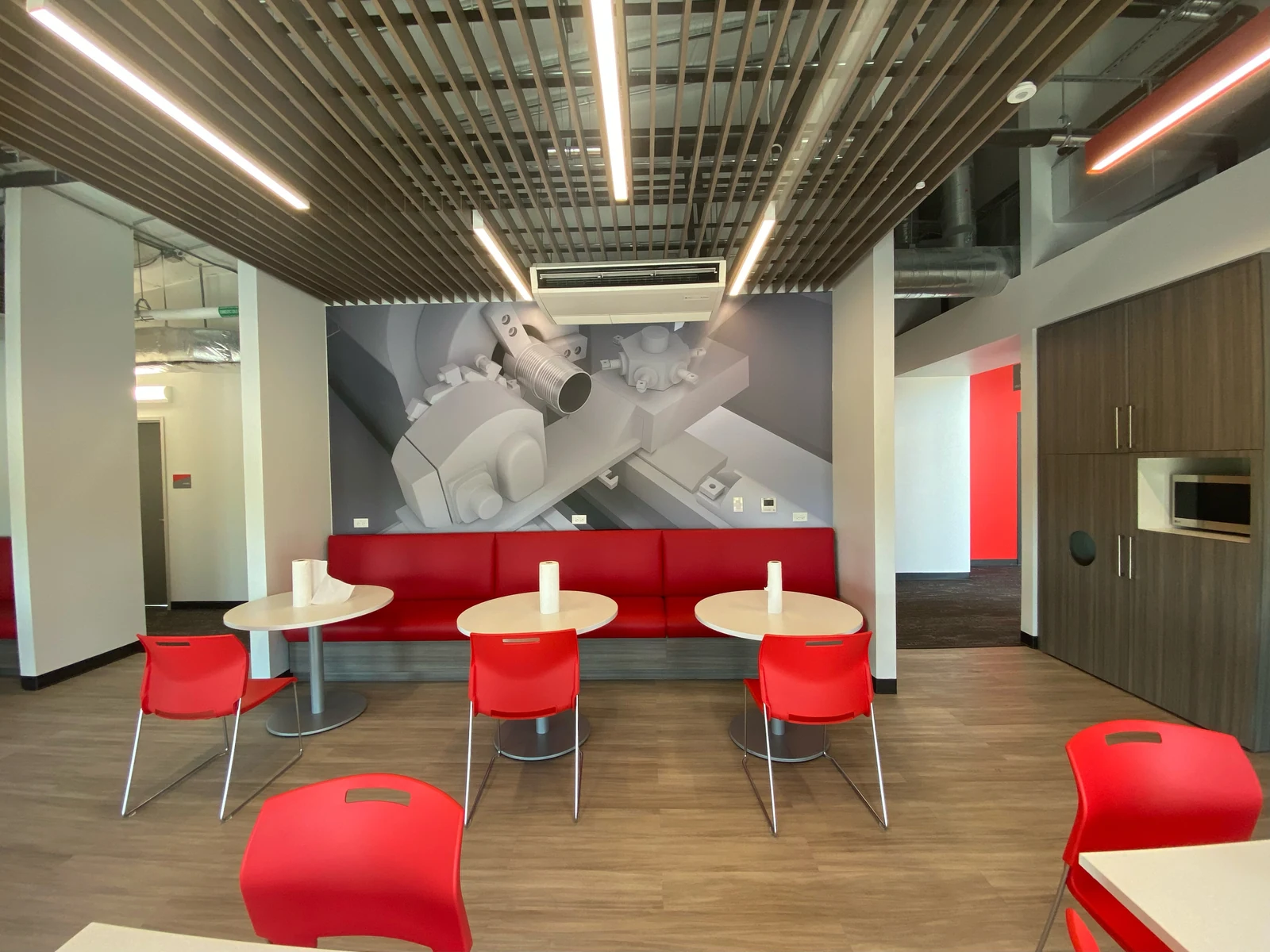 Benoit mural and seating