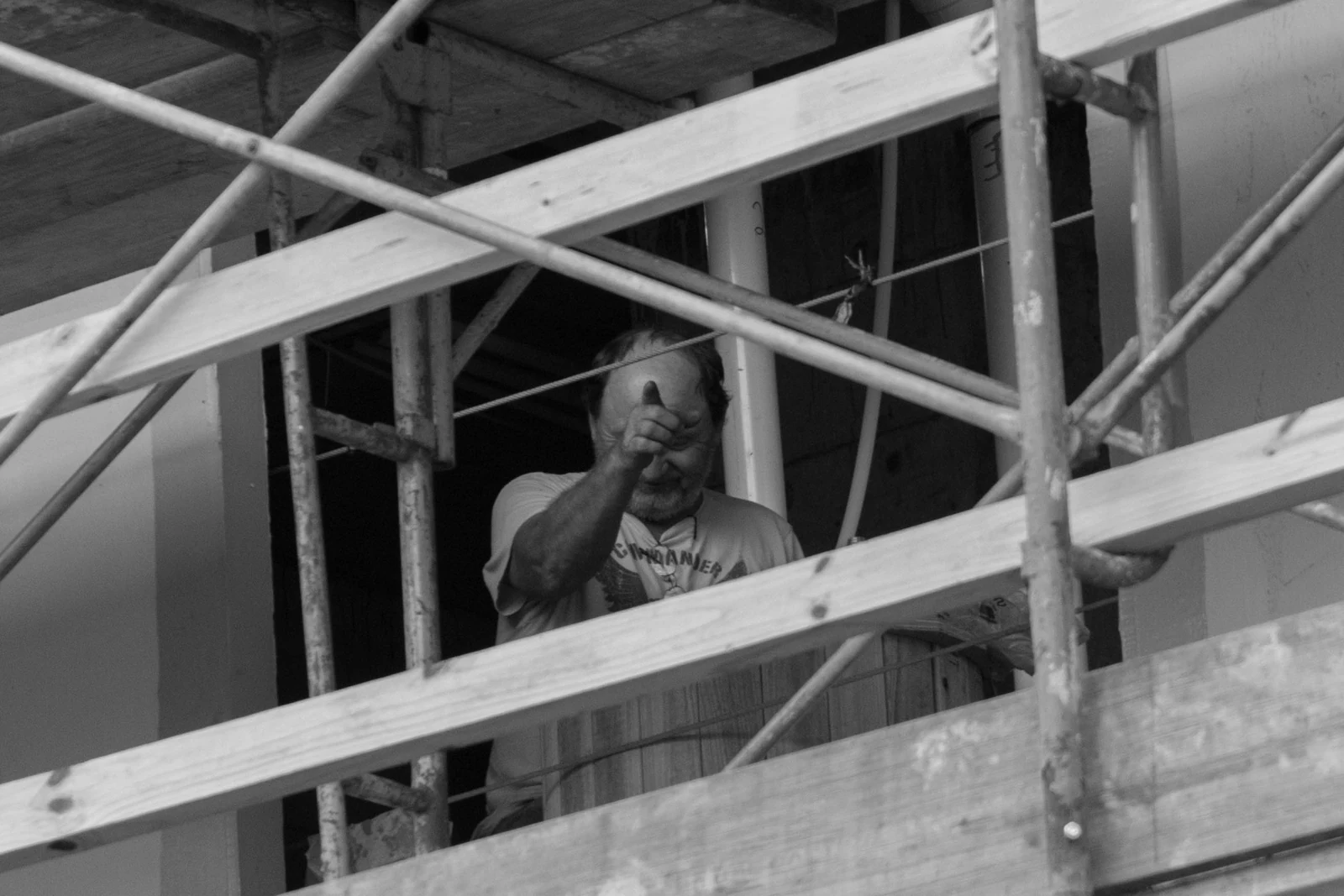 Portrait through railings