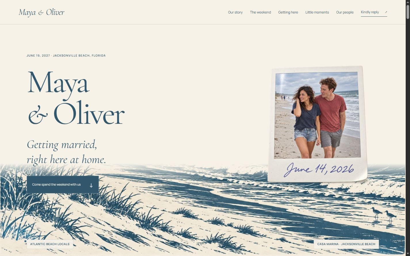 Maya & Oliver — desktop website