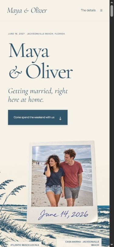 Maya & Oliver — mobile website