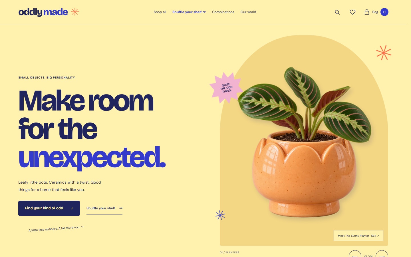 Oddly Made — desktop website