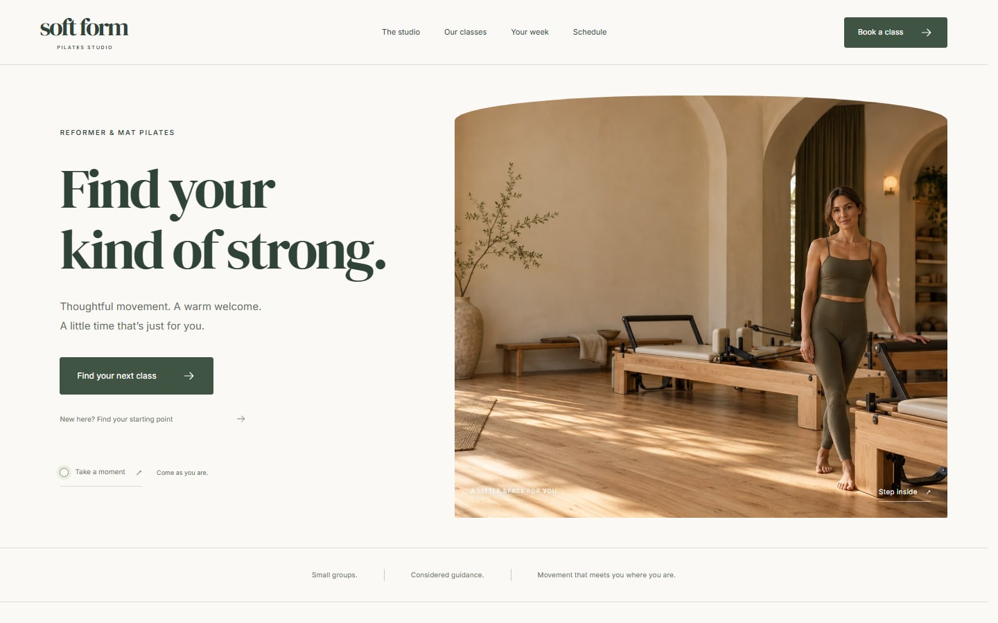 Soft Form — desktop website